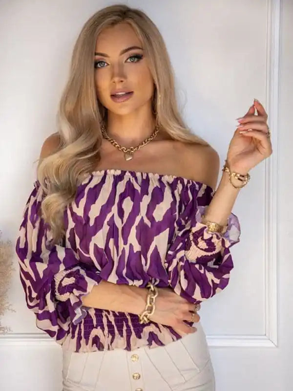 Women’s Printed Off The Shoulder Top