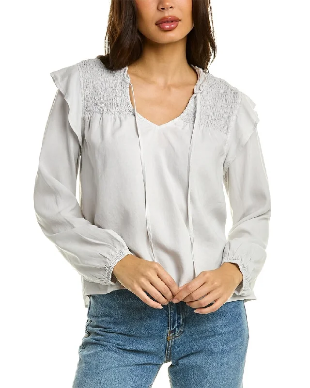 Bella Dahl Smocked Ruffle Pullover