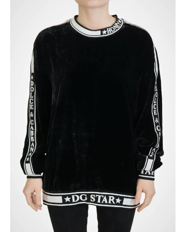 Dolce & Gabbana Gorgeous  Velvet Crewneck Pullover Sweater