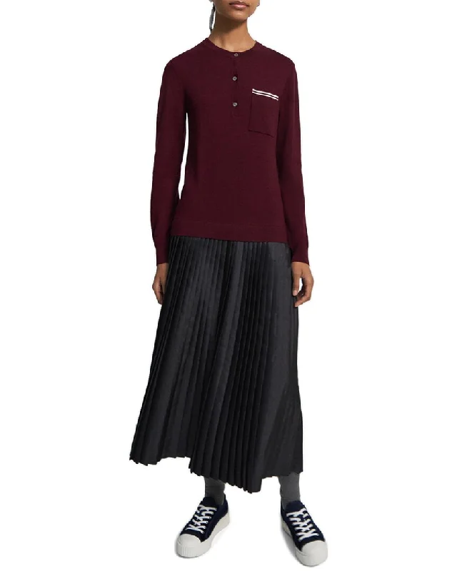 Theory Knit Combo Wool-Blend Sweaterdress