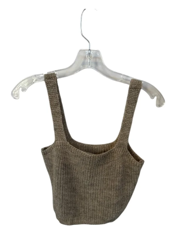 By Anthropologie Size XS Tan Acrylic Sleeveless Knit Sweater