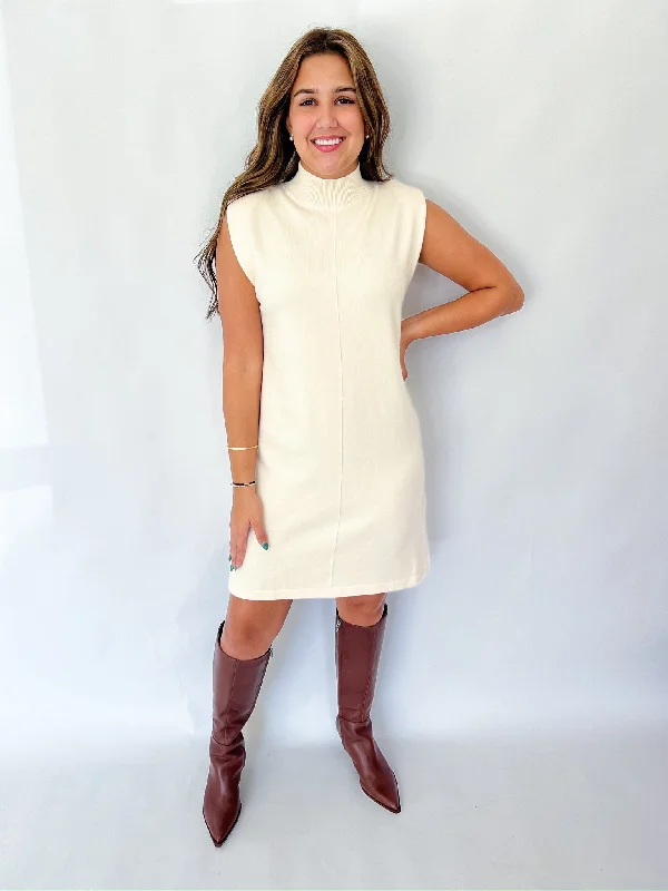 Cream Scale Sweater Dress