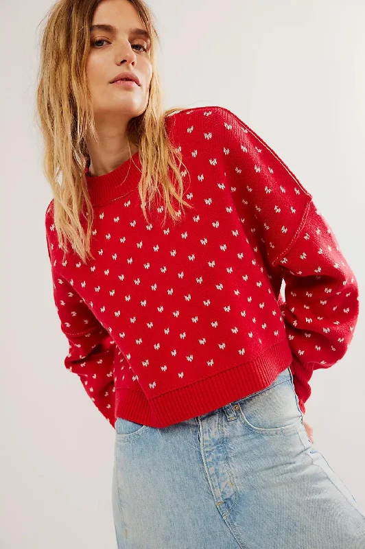 Easy Street Patterned Crop Pullover