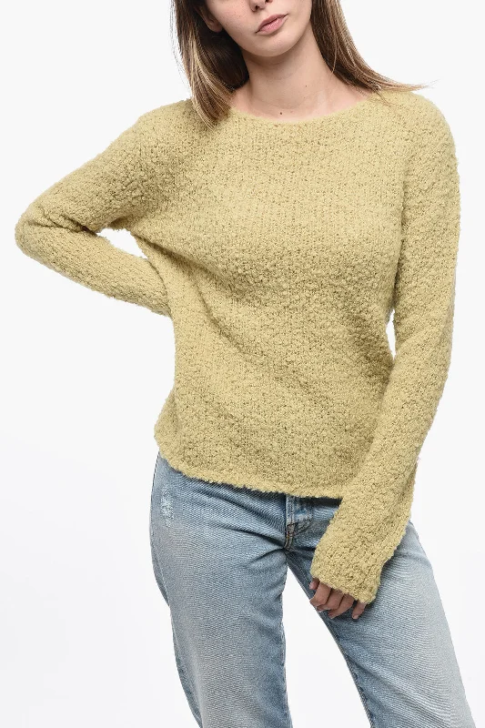 Gentryportofino Bouclè Wool Pullover with Wide Neckline