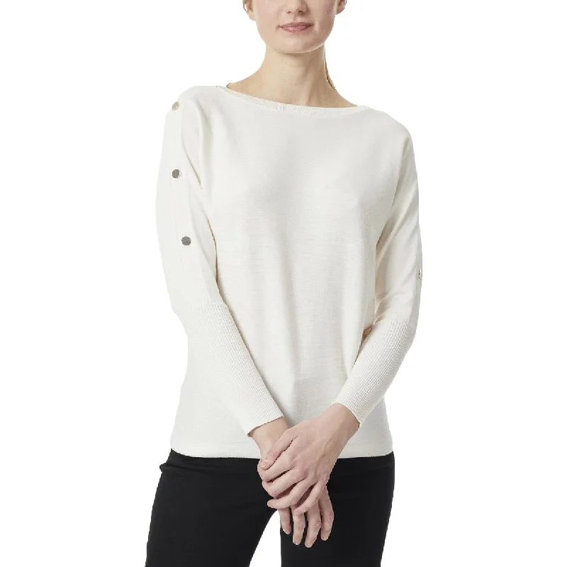 Jones New York Womens Embellished Crew Neck Pullover Sweater