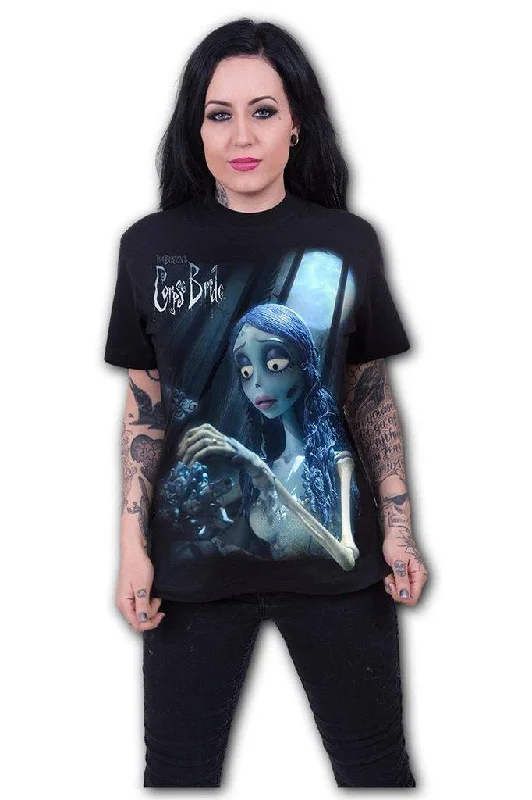 Corpse Bride - Glow In The Dark - Front Print T-Shirt Black