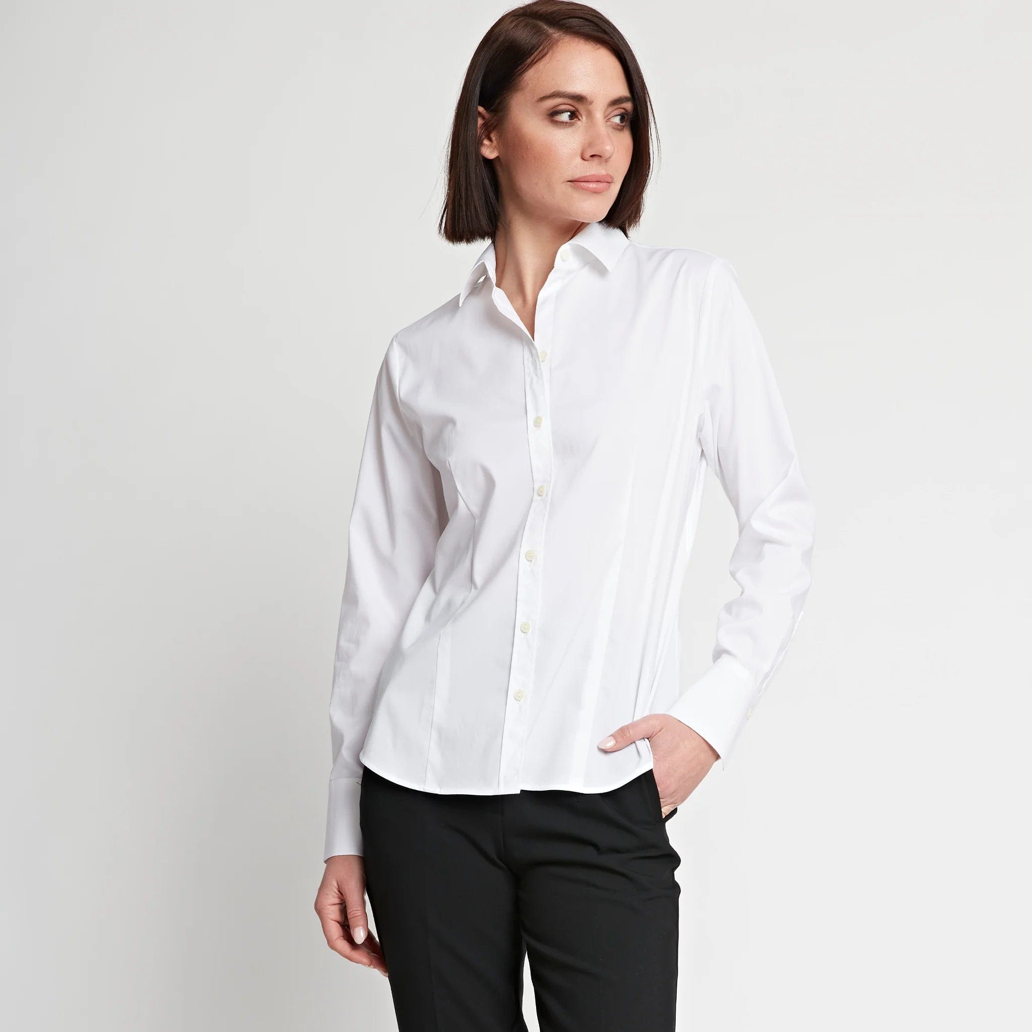 Hinson Wu Diane Long Sleeve Cotton Fitted Shirt