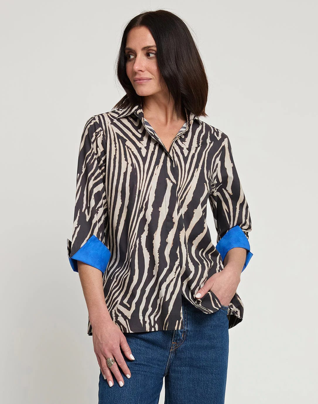 Hinson Wu 3/4 Sleeve Xena Shirt in Colorful Prints