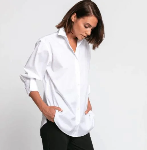 Hinson Wu Kylie Luxe Cotton Ruched Sleeve Shirt