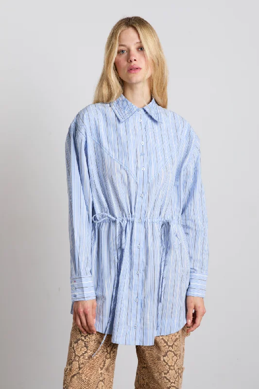 romy embroidered shirt - narrow business stripe