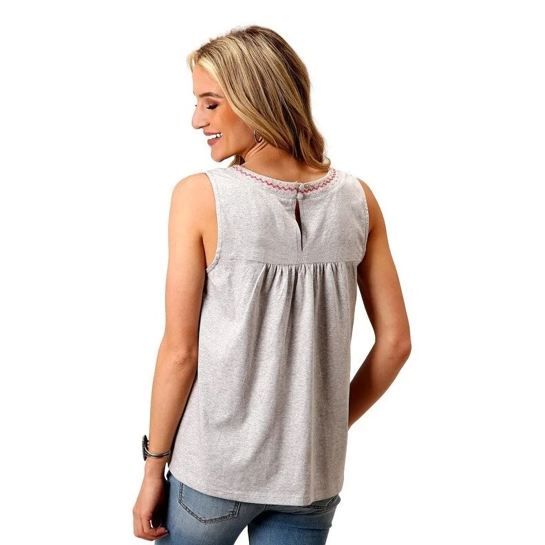 Roper Western Shirt Womens Sleeveless Gray 03-037-0513-3023 GY