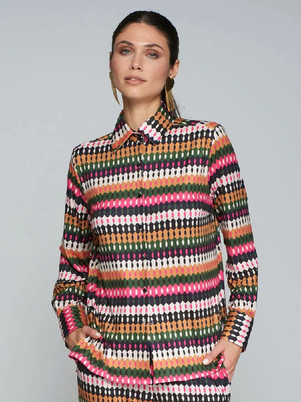 Vilagallo Geo Stretch Shirt Multi